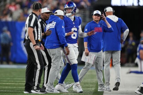 Giants' Jaxson Dart clears concussion protocol after taking a hit in preseason game vs. Patriots