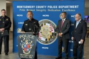 Montgomery County Police Chief Marc Yamada participates in news conference announcing partnership with the University of Maryland Global Campus to offer officers and their immediate family members savings of up to $60,000 on graduate or undergraduate programs.