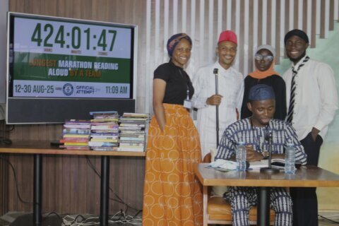 A Nigerian group attempts a 431-hour reading marathon to set a Guinness World Record