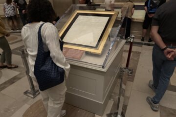 Constitution on display at the National Archives