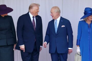 Trump arrives at Windsor Castle, greeted by British royal family