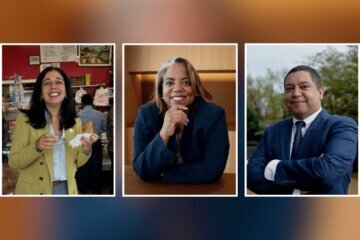 Council member Natali Fani-González, Maryland Del. Deni Taveras and District Supervisor Andres Jimenez.