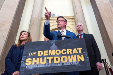 The blame game is on at federal agencies, where political messages fault Democrats for the shutdown