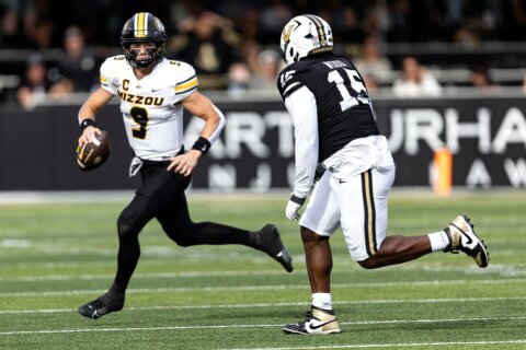 Missouri QB Beau Pribula carted off field with dislocated left ankle against No. 10 Vanderbilt