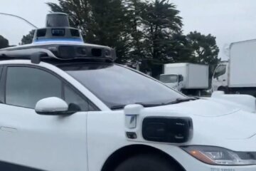 White Waymo vehicle