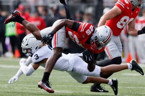 Sayin has 4 TD throws, top-ranked Ohio State takes control in 2nd half for 38-14 win over Penn State