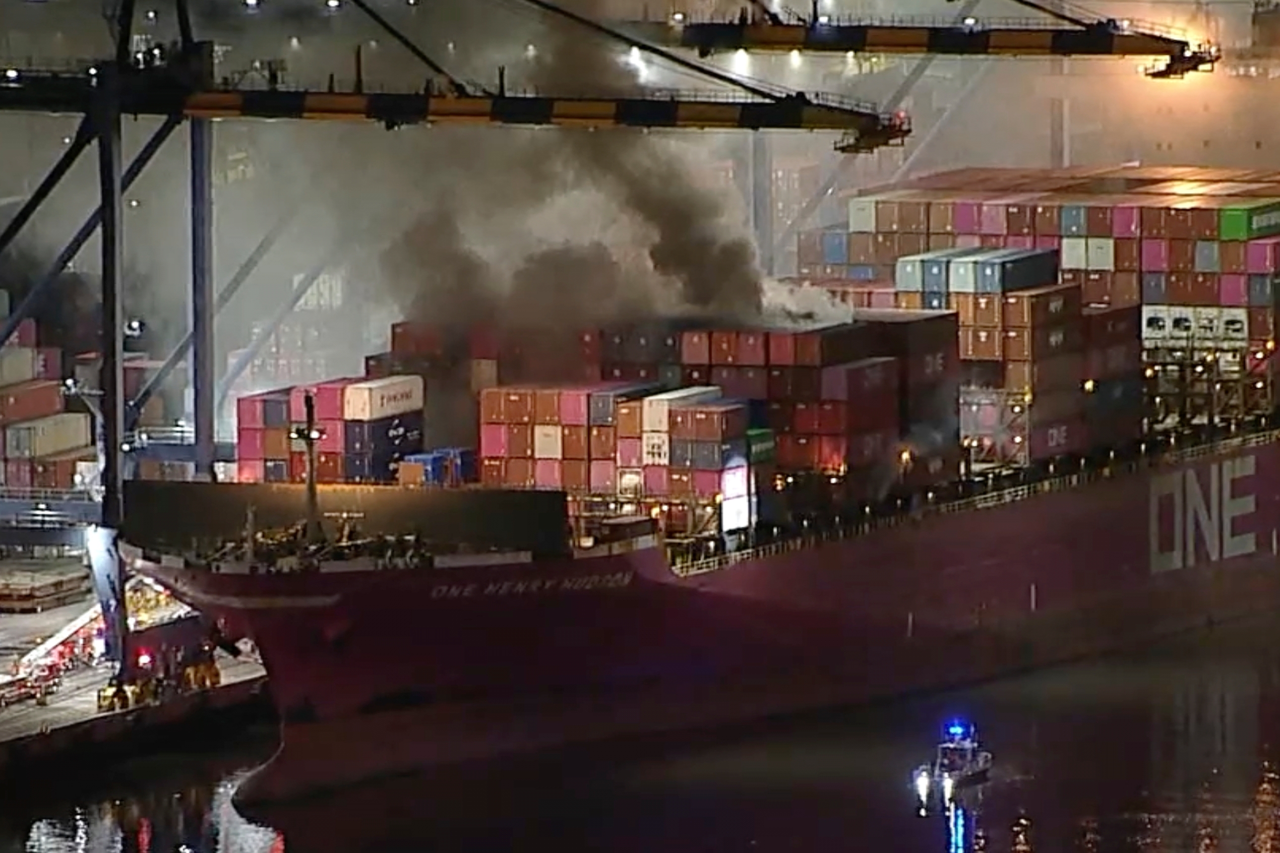 Fire on Los Angeles container ship prompts shelter-in-place order for nearby communities