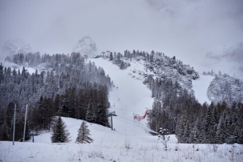 Milan Cortina Olympic mountains are wintry white after 1st big snowstorm of the season