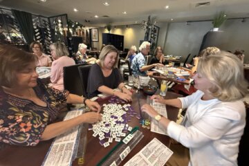 Women playing mahjong