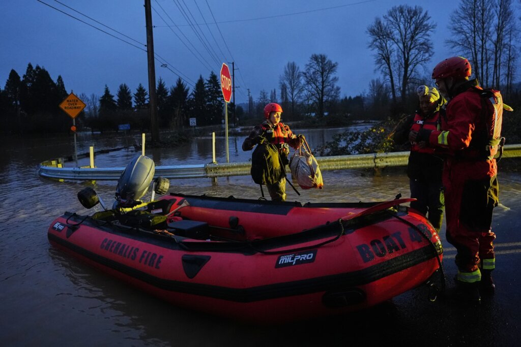 Record flooding threatens Washington as more heavy rain pounds the Northwest