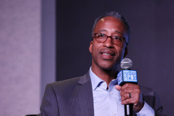 Kenyan McDuffie participates in a panel discussion on stage during AFROTECH Executive Washington DC at The Gathering Spot on May 19, 2022 in Washington, D.C.
