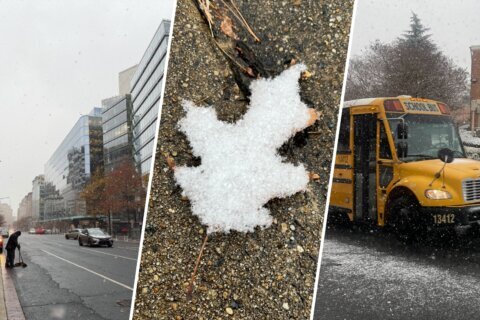 Nieve genera carreteras resbaladizas, cierres y retrasos escolares en el área de D.C.