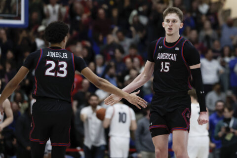 Greg Jones scores 23 to guide American University to 65-51 victory over Navy