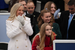 Gov. Abigail Spanberger attends an inaugural ceremony with her family after she was sworn in as Virginia's first female governor, at the Capitol in Richmond Va., Saturday, Jan. 17, 2026.(AP Photo/Stephanie Scarbrough)
