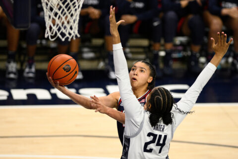 Sarah Strong, Azzi Fudd and top-ranked UConn roll past Georgetown 83-42