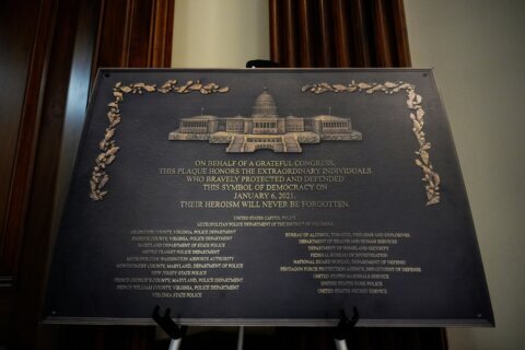 This Jan. 6 plaque was made to honor law enforcement. It’s nowhere to be found at the Capitol