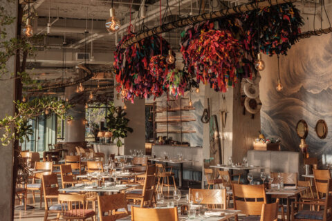 The inside of the Fish Shop restaurant in The Wharf neighborhood of D.C.