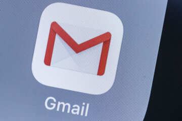 gmail app icon on phone close up