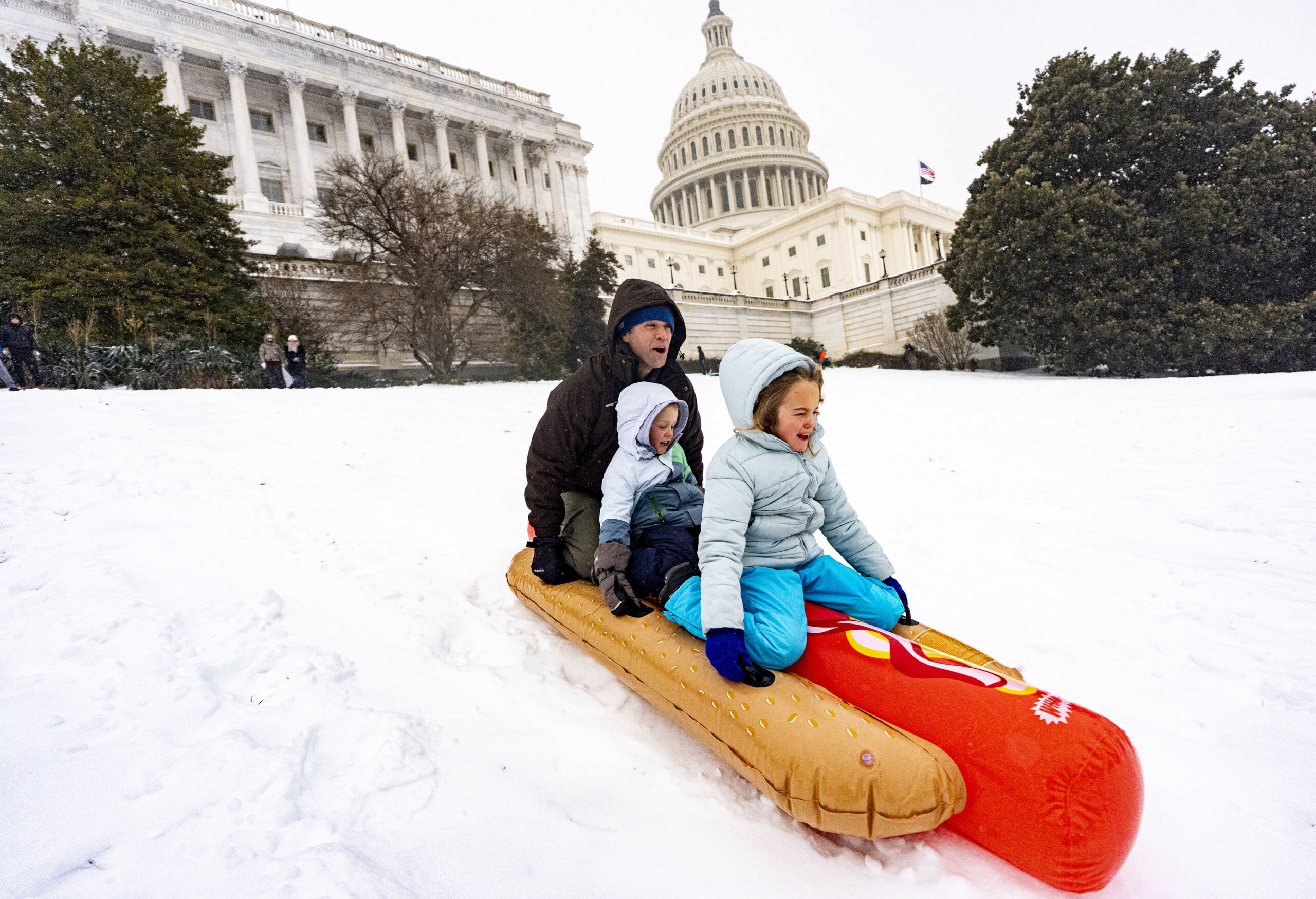 For some, DC snow day means sledding on Capitol Hill