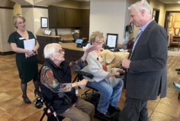 Tombot took Jennie into the real world for hands-on demonstrations at senior living communities.