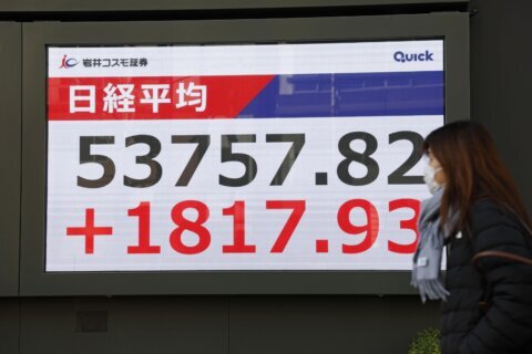 Asian shares mostly rise and Tokyo hits a record, tracking fresh highs on Wall Street