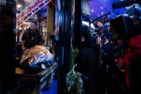 Bluefin tuna sells for record $3.2 million at year-opening auction at Tokyo fish market