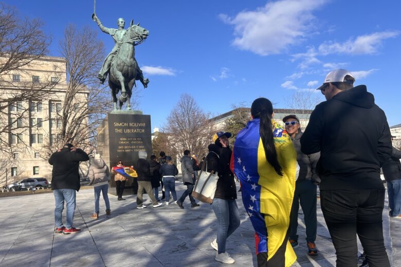 Group gathers near Simon Bolivar Memorial