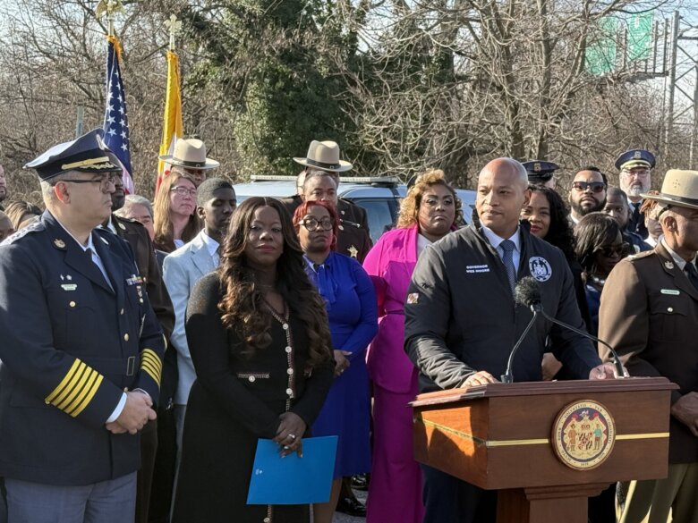Md. Gov. Moore touts public safety funding increase, even with crime continuing to drop