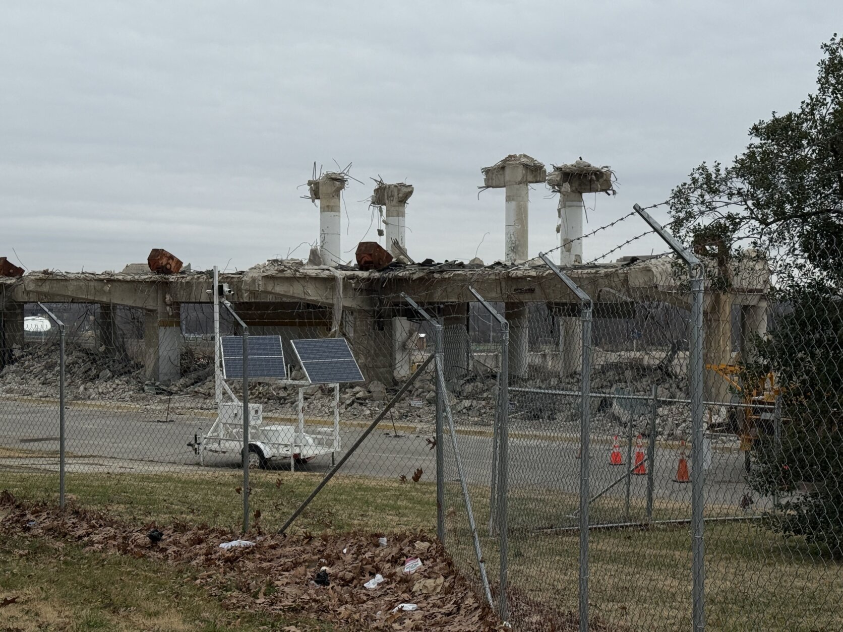 largely demolished sports stadium