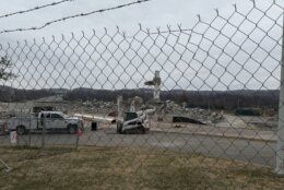 largely demolished sports stadium