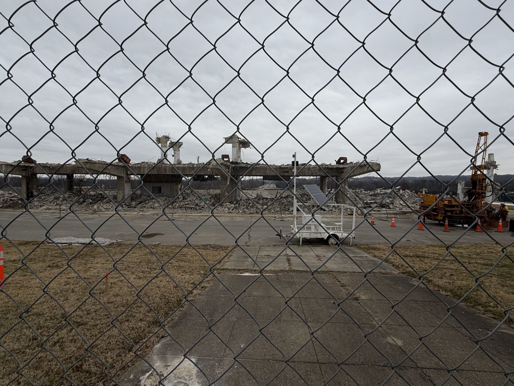 largely demolished sports stadium