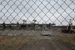 largely demolished sports stadium