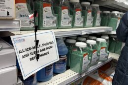 ice melt stacked on shelf