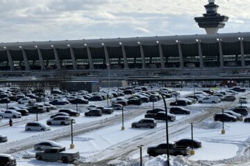parking lot at Dulles Airport