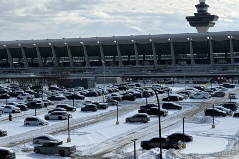 parking lot at Dulles Airport