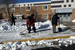 crew shoveling snow