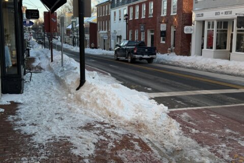 Snowcrete along roadway