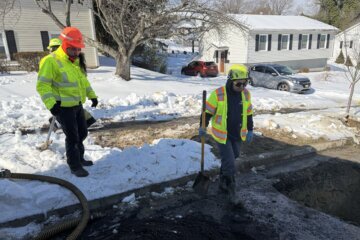 WSSC Water employees work on  Cappy Avenue in Capitol Heights