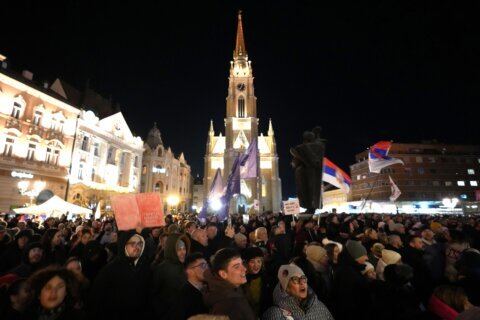 Thousands rally in Serbia as students vow to lead on fight against corruption