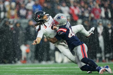 C.J. Stroud’s 4 interceptions dig a hole the Texans’ defense can’t get out of in loss to Patriots