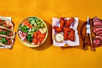 plates of food on a table
