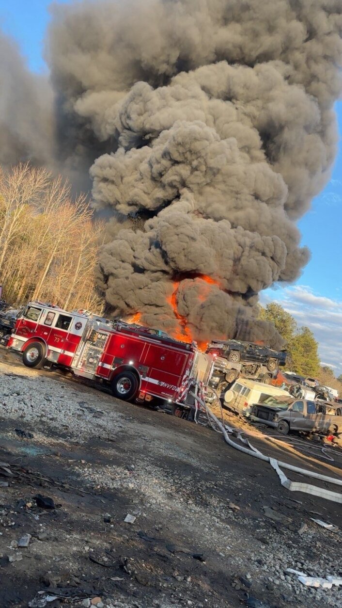 large fire with smoke billowing