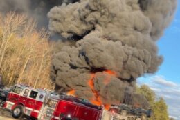 large fire with smoke billowing