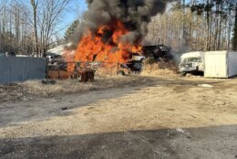 large fire with smoke billowing