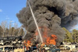 large fire with smoke billowing