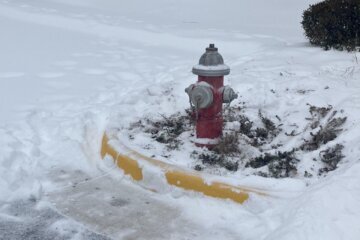 A hydrant cleared in Fairfax County, Virginia, after the recent snow storm as part of the Adopt a Hydrant program. (Courtesy Fairfax County Fire and Rescue)