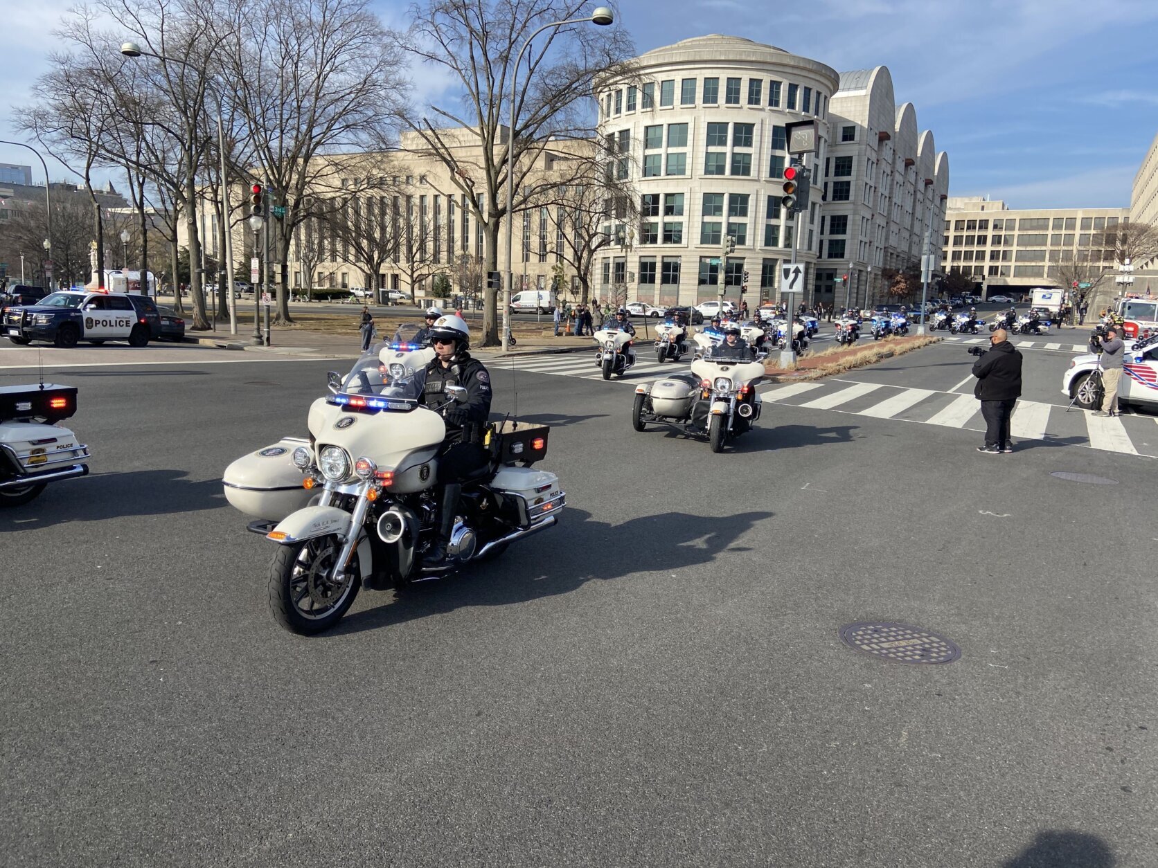 motorcycles on police escort