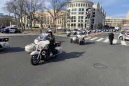 motorcycles on police escort