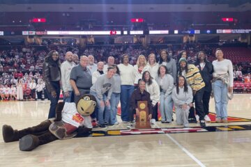 group photo on basketball court