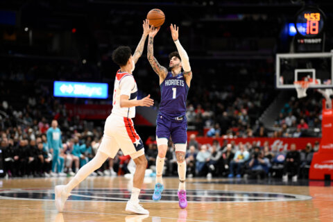 LaMelo Ball hits career-high 10 3s, scores 37 points to help Hornets rout Wizards